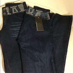 Latin Jeans Dark Wash, Metallic, Womens Juniors